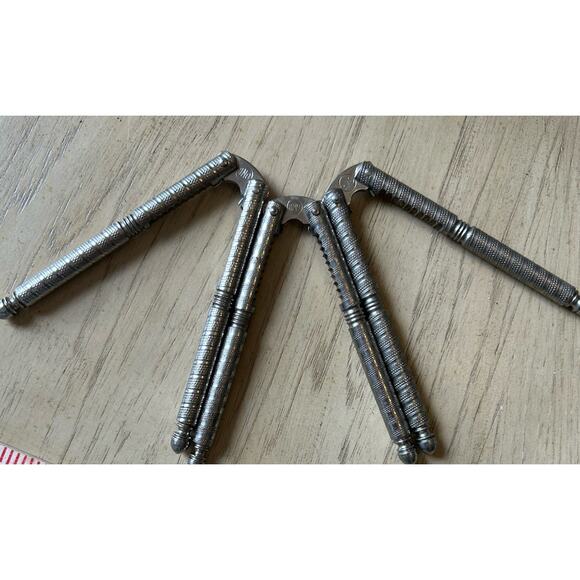 HMQ Trio Nut Crackers vintage Shell pebble hand held metal crab Nuts 1940s Lot 3 - Picture 6 of 8